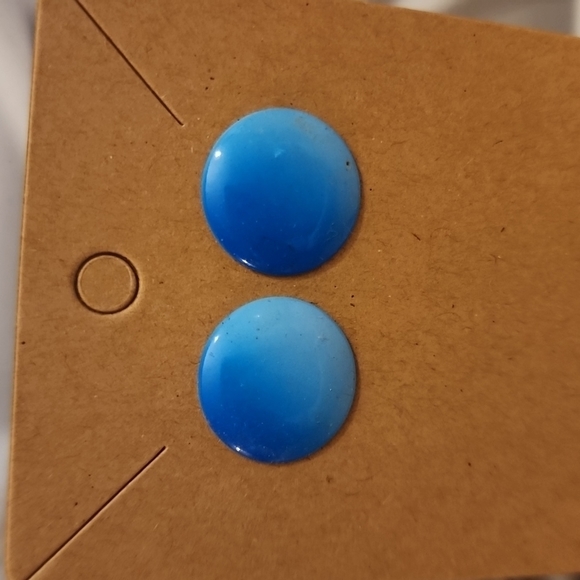 3 for $15-Ombre' Circle Blue studded Earrings - Picture 3 of 4